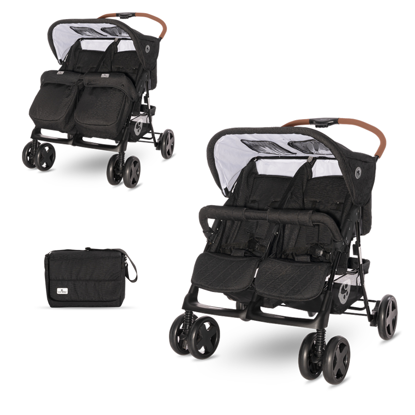 Коляска для двійні Twin Black + сумка Коляска для двійні Twin Black + сумка