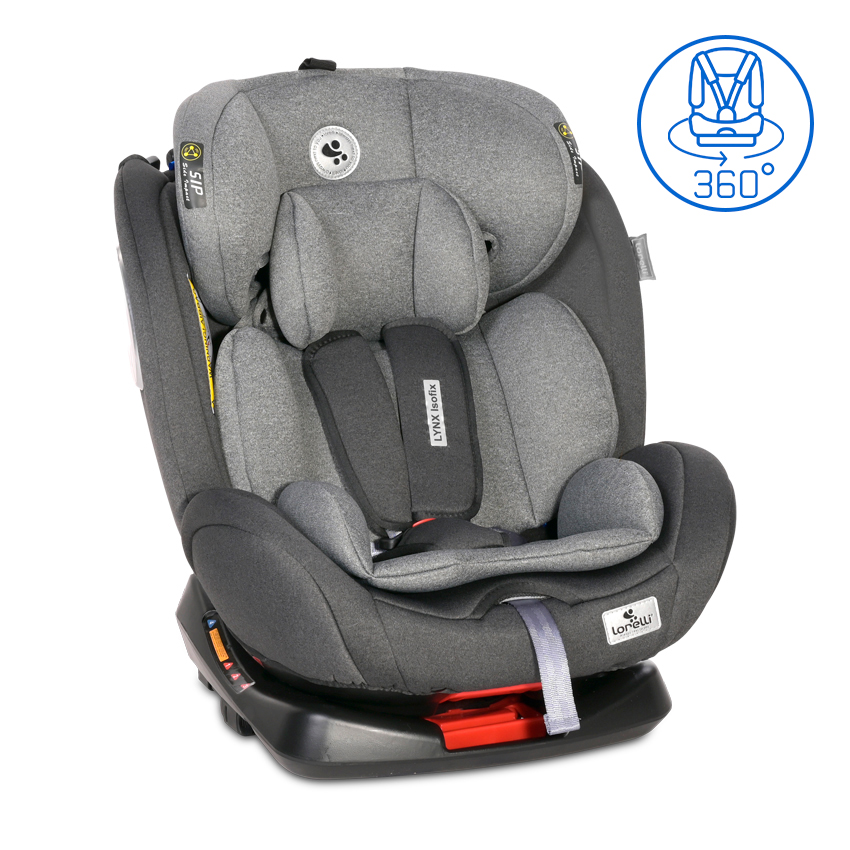Детское Автокресло-ребордер Lynx Isofix 0-36 кг Black&Grey купить