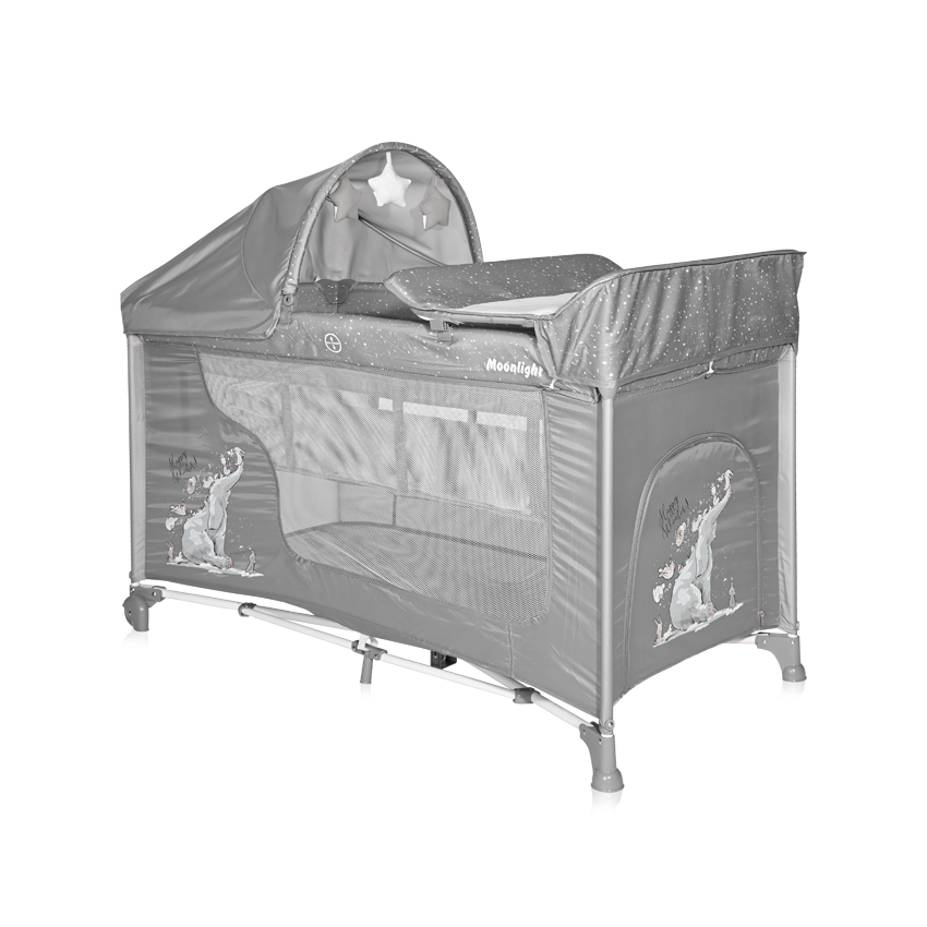 Ліжко-манеж Moonlight Rocker 2 Layers Grey Fun