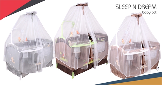 Детская кровать-манеж SLEEP'N'DREAM 2 уровня + Rocker