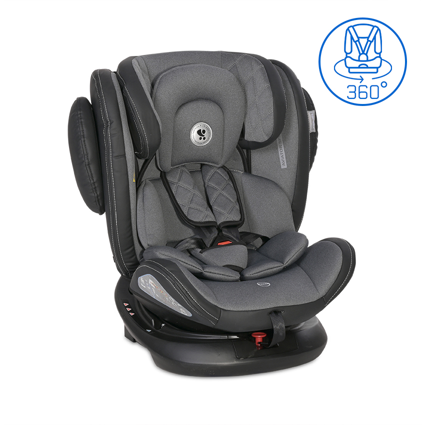 Автокресло-ребордер Aviator Isofix 0-36 кг Black&Dark Grey