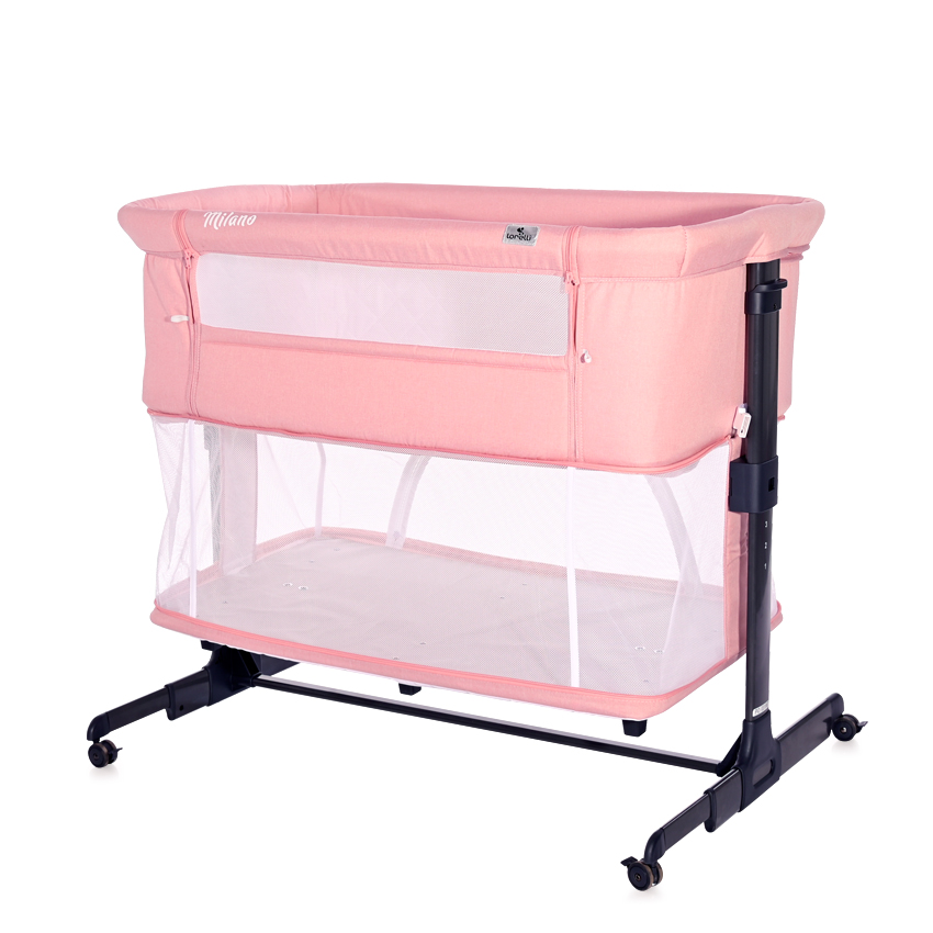 Приставне ліжко - манеж 2 в 1 Milano Pink