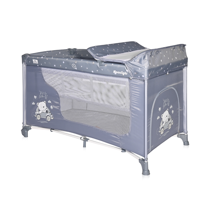 Ліжко-манеж Moonlight 2L Silver Blue Car