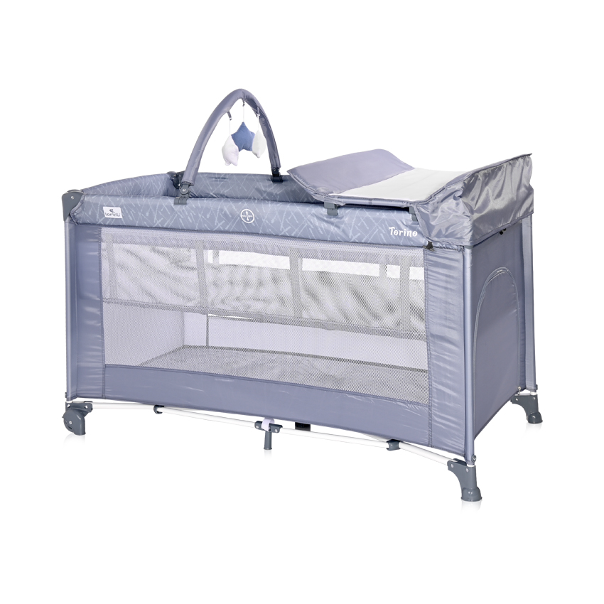 Кровать-Манеж Torino 2 Layer Plus Silver Blue
