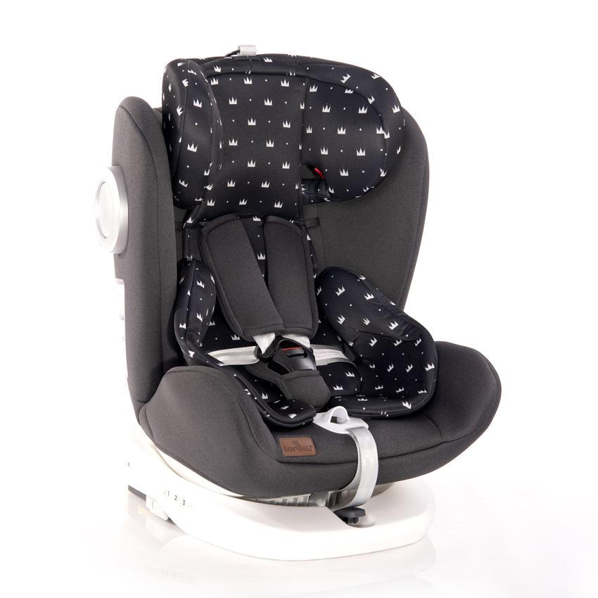 Автокресло-ребордер Lusso SPS isofix 0-36 kg Black Crowns