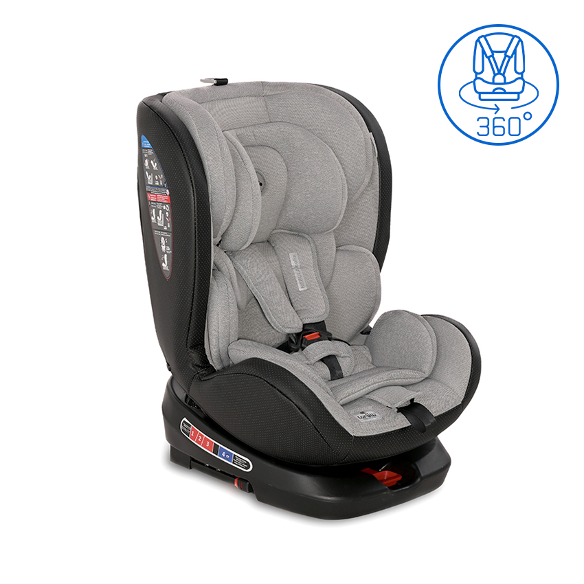 Автокрісло-ребордер Nebula Isofix 0-36 кг Grey Leather