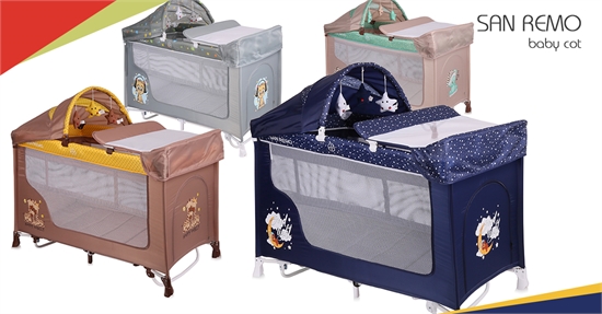 Детский манеж - кроватка Lorelli SAN REMO 2 уровня + Rocker
