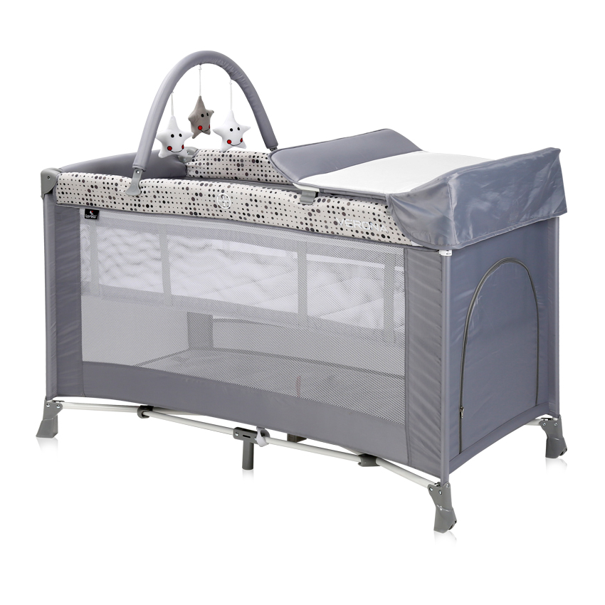 Ліжко - манеж Verona 2L Plus Grey Dots